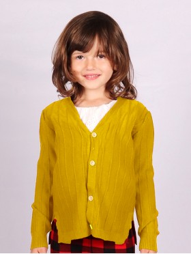 Kids Solid Colour Button Sweater